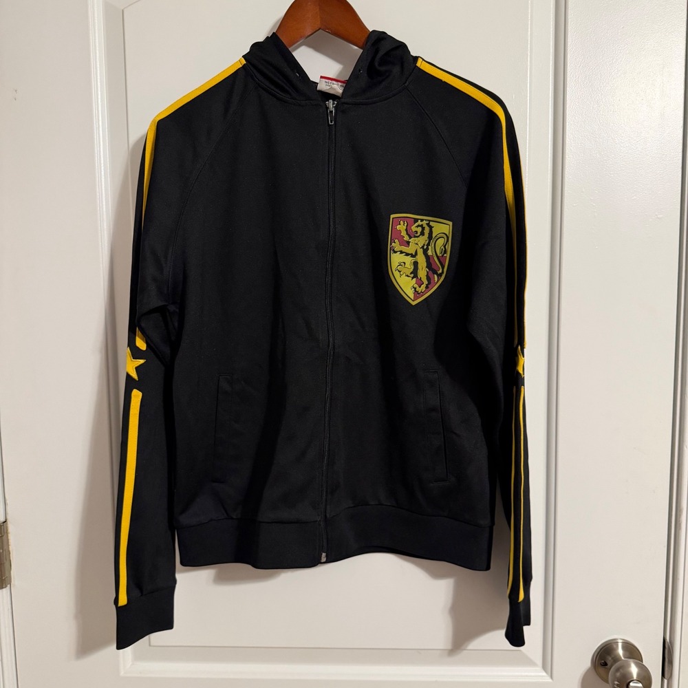 Harry Potter Gryffindor Track Jacket Black Zip Up Hoodie Warner Bros Crest L